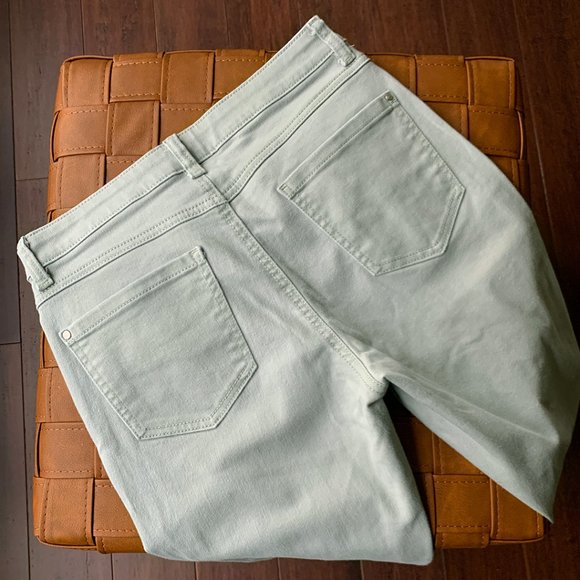 LC Lauren Conrad Jeans Sage Green Mid Rise Skinny Cuffed Ankle - Picture 2 of 8